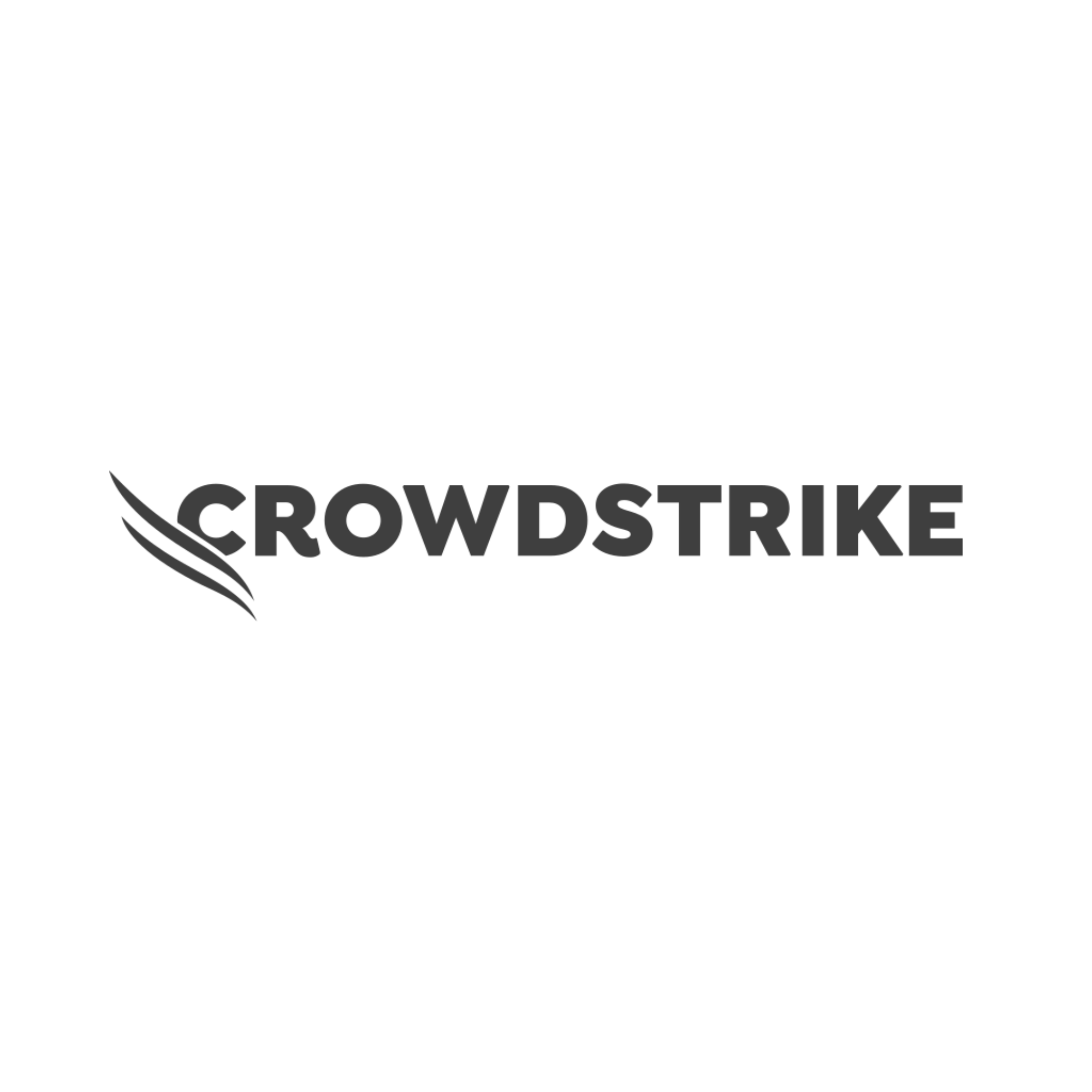 CrowdStrike logo with black text and a stylized black and white wing graphic on the left side.